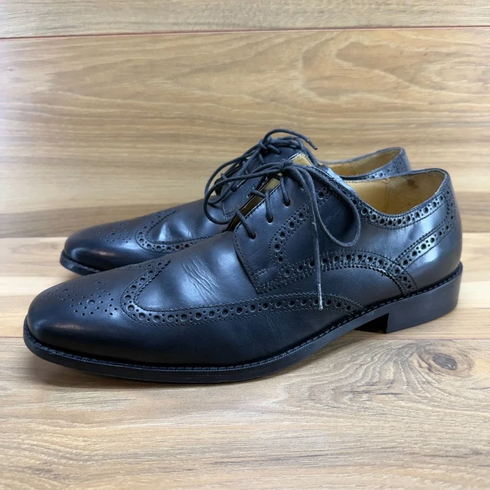 Cole Haan Wingtip Oxfords Mens 11 M Black‎ Leather Dress Shoes